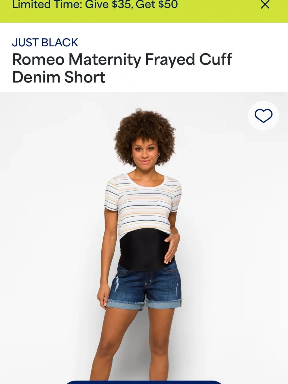 Maternity Dark Blue Denim Shorts